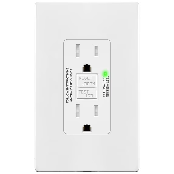 15A Tamper-Resistant GFCI Wall Outlet