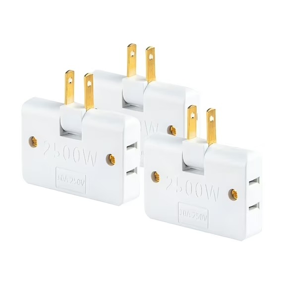 3-Pack Flat Wall Outlet Extender